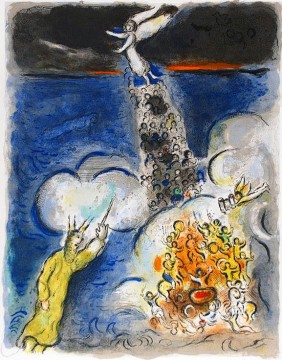  red - The Train Crossed the Red Sea from Exodus contemporary Marc Chagall